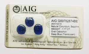 Sapphire 7.77ct AIG Certified