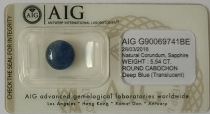 Sapphire 5.54ct AIG Certified