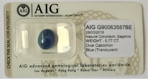 Sapphire 5.77ct AIG Certified