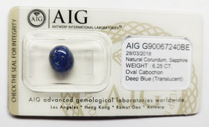 Sapphire 6.25ct AIG Certified