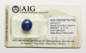 Sapphire 6.70ct AIG Certified