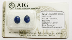 Sapphire 4.61ct AIG Certified