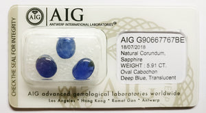 Sapphire 5.91ct AIG Certified