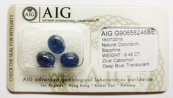 Sapphire 9.49ct AIG Certified