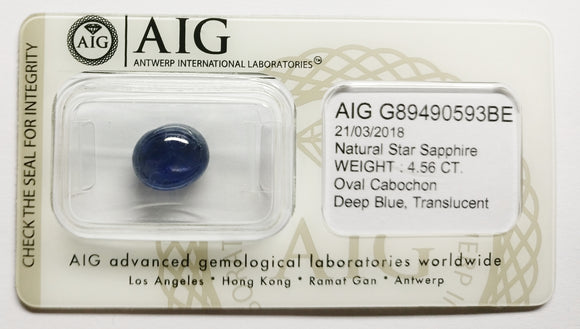 Sapphire 4.56ct AIG Certified