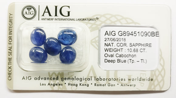 Sapphire 10.68ct AIG Certified