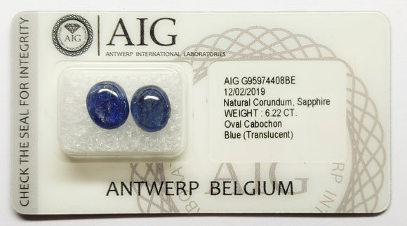 Sapphire 6.22ct AIG Certified