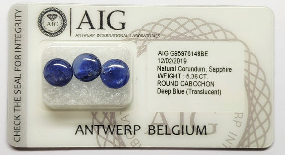 Sapphire 5.36ct AIG Certified