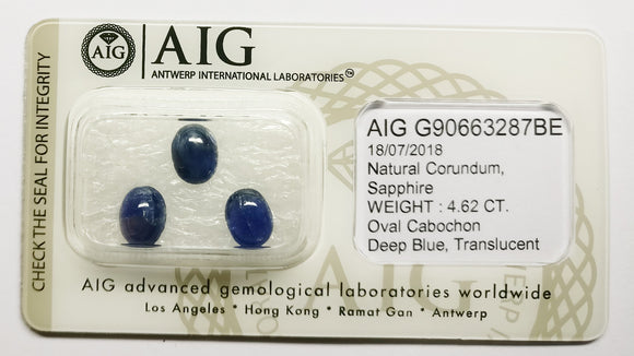 Sapphire 4.62ct AIG Certified