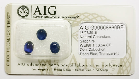 Sapphire 3.54ct AIG Certified