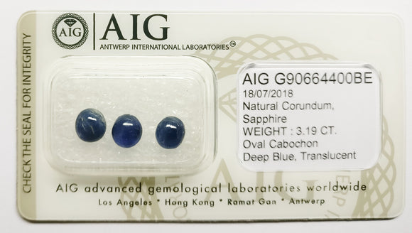 Sapphire 3.19ct AIG Certified