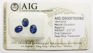 Sapphire 3.07ct AIG Certified