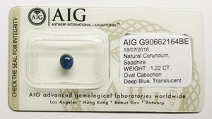 Sapphire 1.22ct AIG Certified