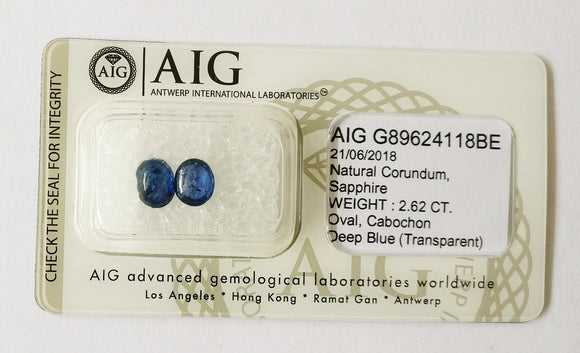 Sapphire 2.62ct AIG Certified