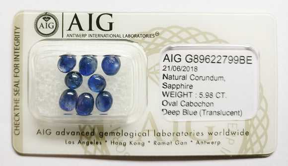 Sapphire 5.98ct AIG Certified