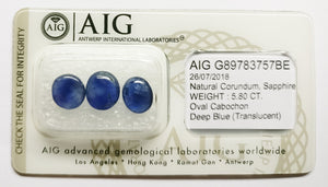 Sapphire 5.80ct AIG Certified