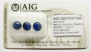 Sapphire 5.96ct AIG Certified