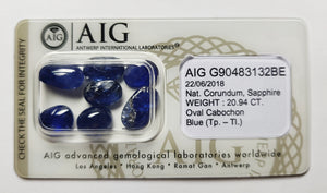 Sapphire 20.94ct AIG Certified