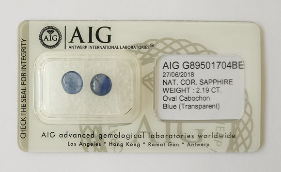 Sapphire 2.19ct AIG Certified