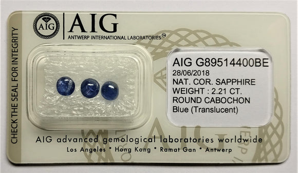 Sapphire 2.21ct AIG Certified