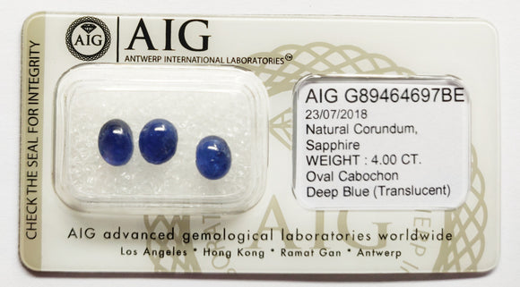 Sapphire 4.00ct AIG Certified