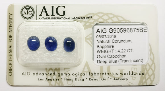 Sapphire 4.22ct AIG Certified