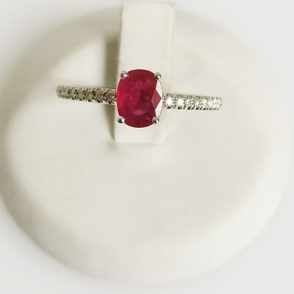 0.59ct Ruby and Diamond Ring