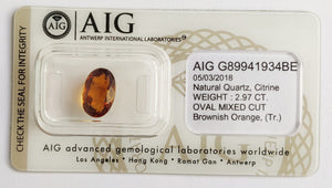 Citrine 2.97ct AIG Certified