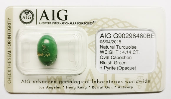 Turquoise 4.14ct AIG Certified