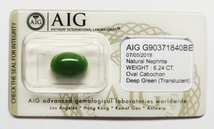 Nephrite 6.24ct AIG Certified