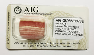 Rhodochrosite 36.05ct AIG Certified