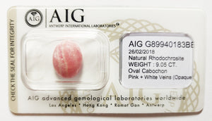 Rhodochrosite 9.05ct AIG Certified