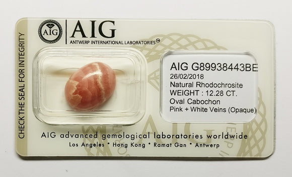 Rhodochrosite 12.28ct AIG Certified