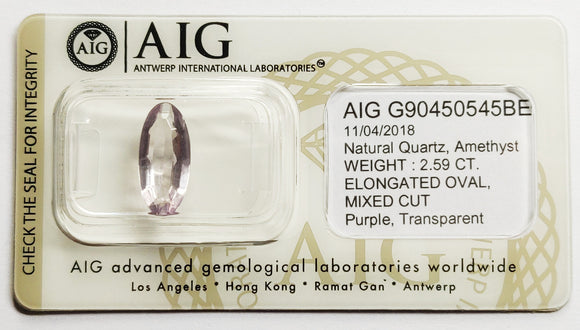 Amethyst 2.59ct AIG Certified