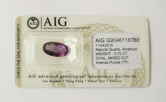 Amethyst 3.70ct AIG Certified