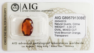 Citrine 4.30ct AIG Certified