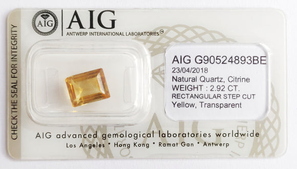 Citrine 2.92ct AIG Certified