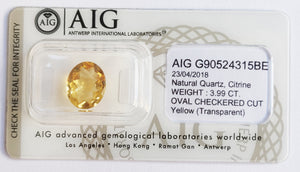 Citrine 3.99ct AIG Certified