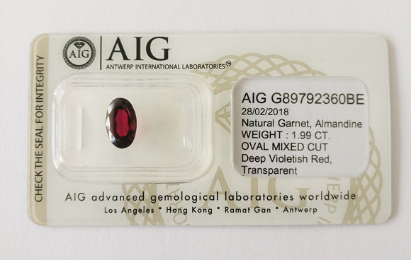 Almandine 1.99ct AIG Certified