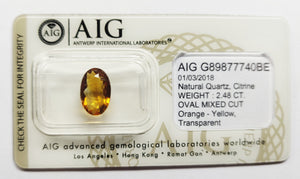 Citrine 2.48ct AIG Certified