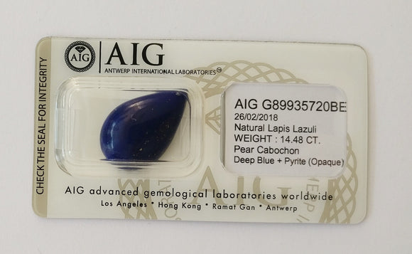 Lapis Lazuli 14.48ct AIG Certified