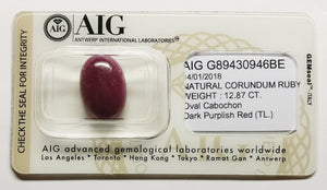 Ruby 12.87ct AIG Certified