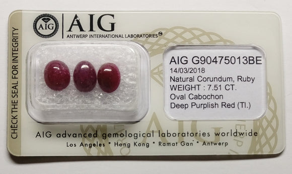 Ruby 7.51ct AIG Certified