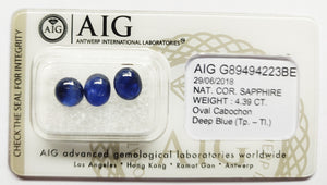 Sapphire 4.39ct AIG Certified